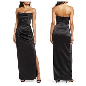 HOUSE OF CB Adrienne Satin Strapless Gown (S)